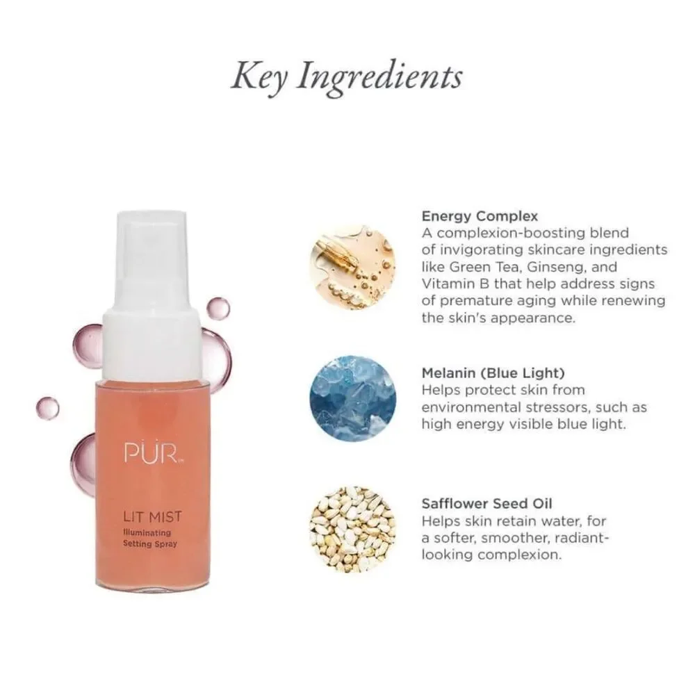 PUR - NWT - Duo of Fully Charged Mascara (.15 fl oz) & Lit Mist (1 fl oz).